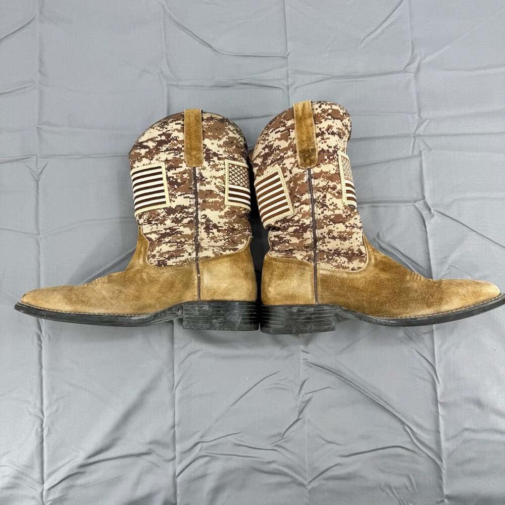 Ariat Patriot Camo US Flag Square Toe Western Boots Size 10D - Picture 6 of 8
